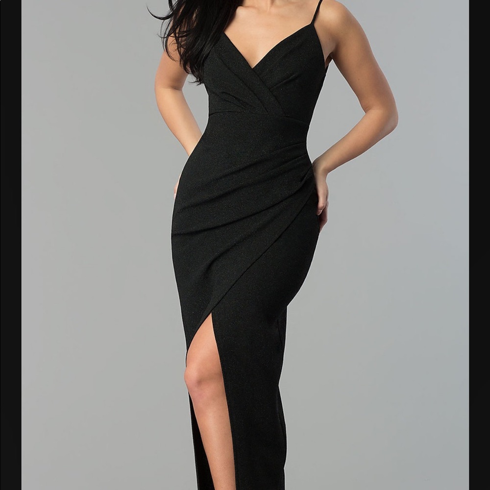 Prom dress for sale! Black sparkle dress v neck